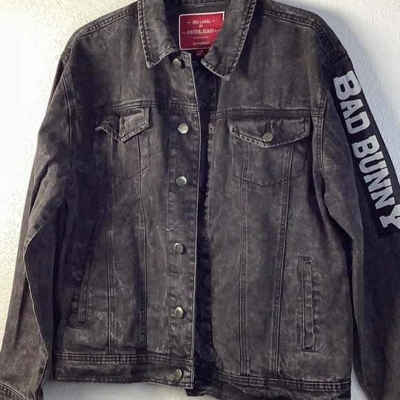 NWOT Black Denim Jacket Button Closure Size XLarge Red Label by Patrol Jeans - Picture 2 of 12